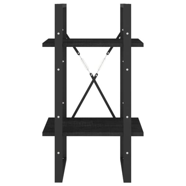 vidaXL bogreol med 2 hylder 40x30x70 cm massivt fyrretræ sort