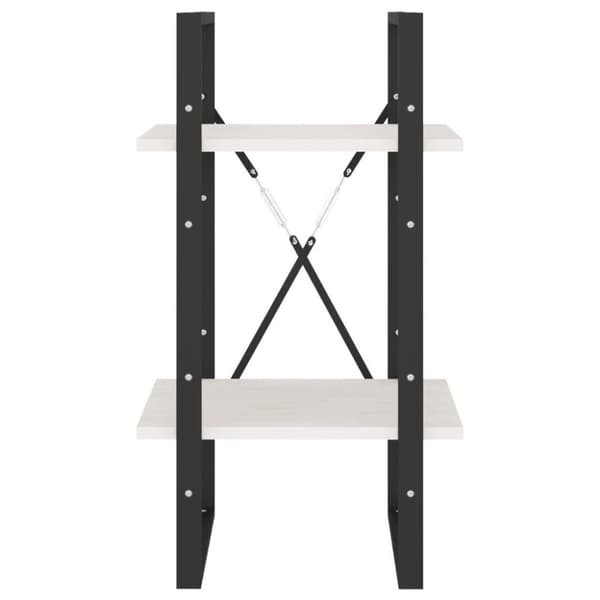 vidaXL bogreol med 2 hylder 40x30x70 cm massivt fyrretræ hvid