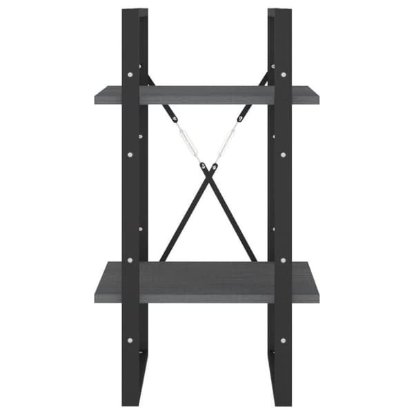 vidaXL bogreol med 2 hylder 40x30x70 cm massivt fyrretræ grå