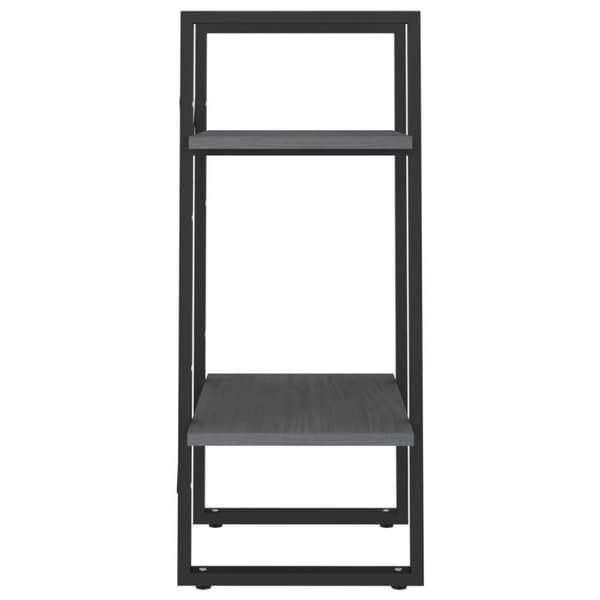 vidaXL bogreol med 2 hylder 40x30x70 cm massivt fyrretræ grå