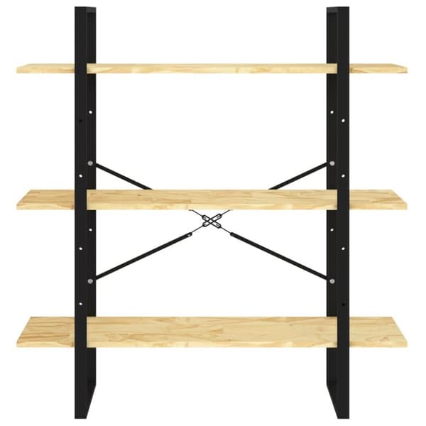 vidaXL bogreol 100x30x105 cm 3 hylder massivt fyrretræ