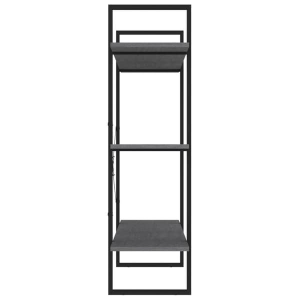 vidaXL Bokhylle 3 nivåer grå 100x30x105 cm heltre furu