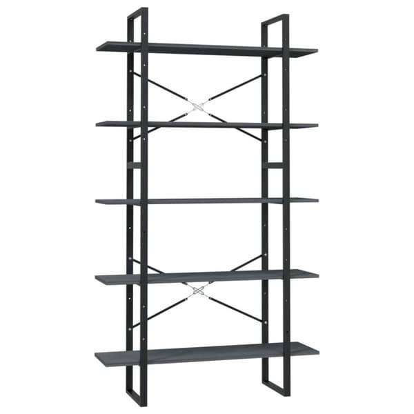vidaXL bogreol med 5 hylder 100x30x175 cm fyrretræ grå