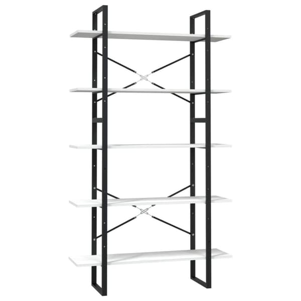 vidaXL Bokhylla 5 hyllplan vit 100x30x175 cm furu