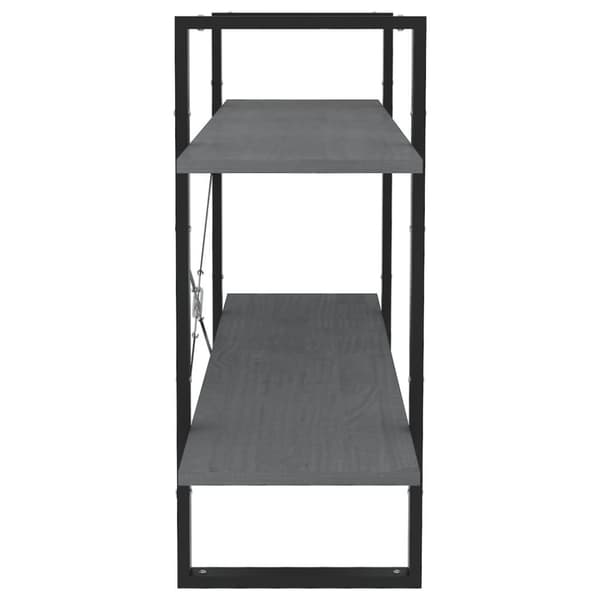 vidaXL bogreol med 2 hylder 100x30x70 cm massivt fyrretræ grå