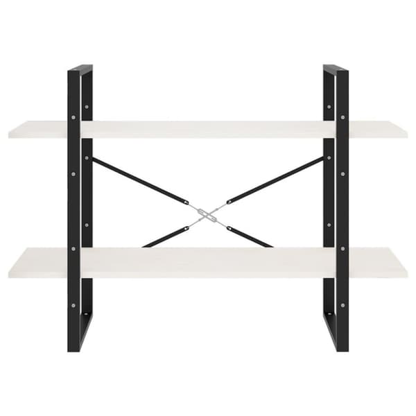 vidaXL bogreol med 2 hylder 100x30x70 cm massivt fyrretræ hvid