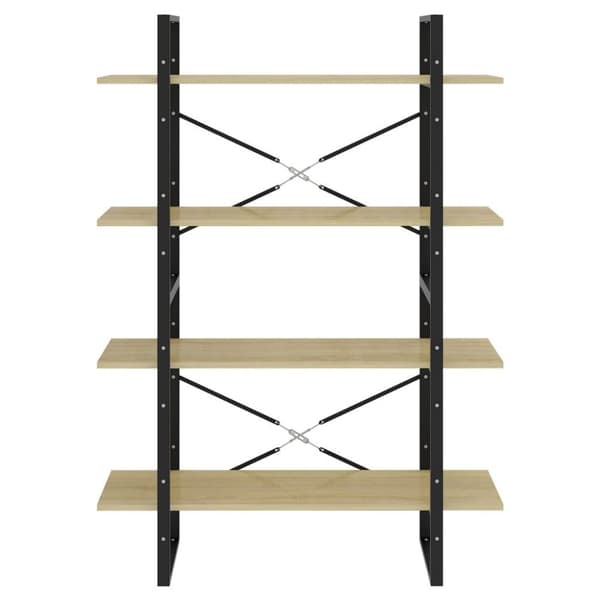 vidaXL bogreol med 4 hylder 100x30x140 cm spånplade sonoma-eg