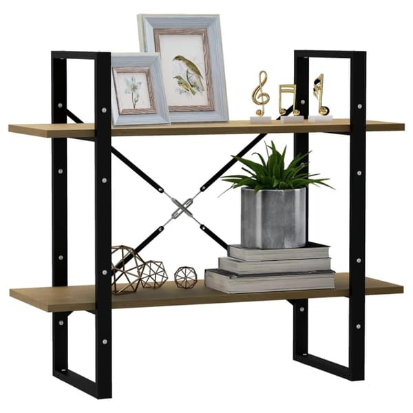 vidaXL bogreol 80x30x70 cm 2 hylder massivt fyrretræ