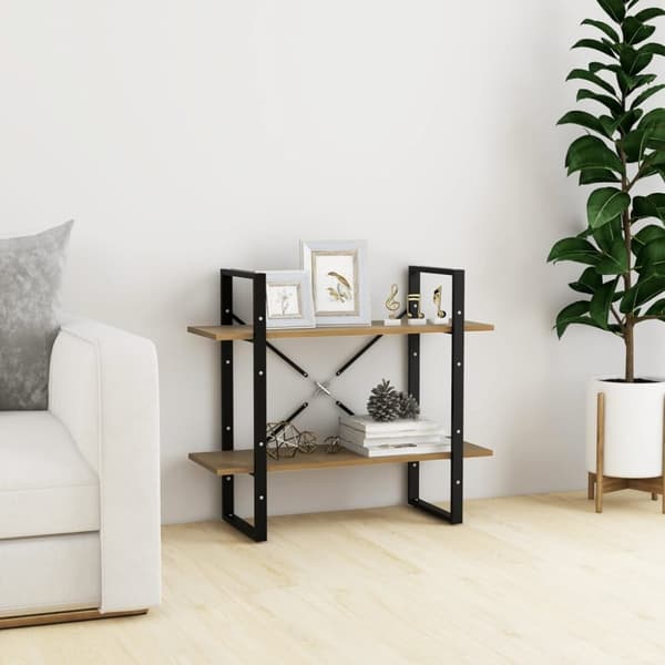 vidaXL bogreol 80x30x70 cm 2 hylder massivt fyrretræ