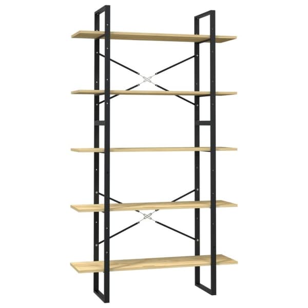 vidaXL bogreol med 5 hylder 100x30x175 cm massivt fyrretræ