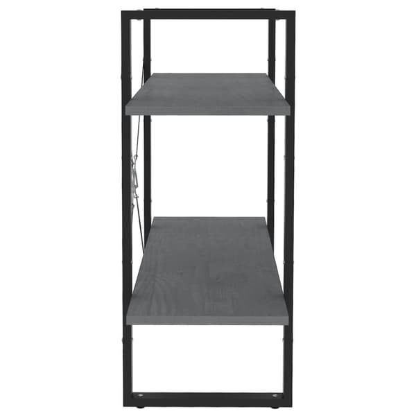 vidaXL bogreol med 2 hylder 80x30x70 cm massivt fyrretræ grå