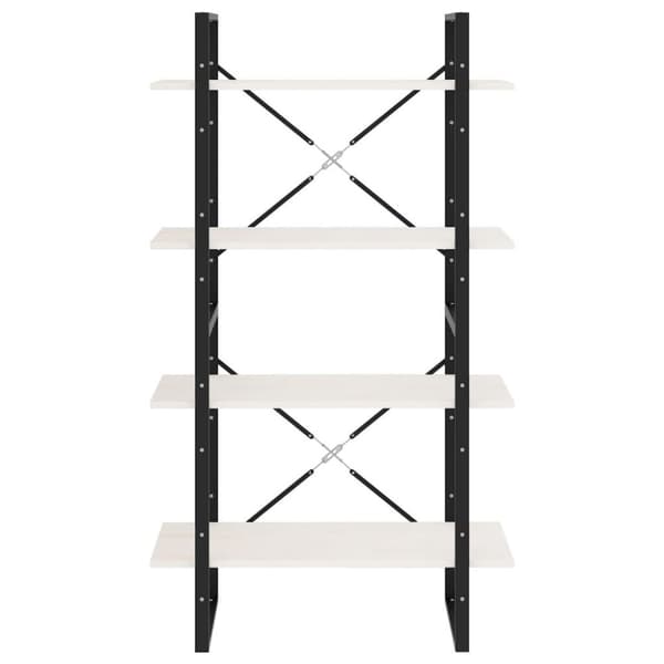vidaXL bogreol med 4 hylder 80x30x140 cm massivt fyrretræ hvid
