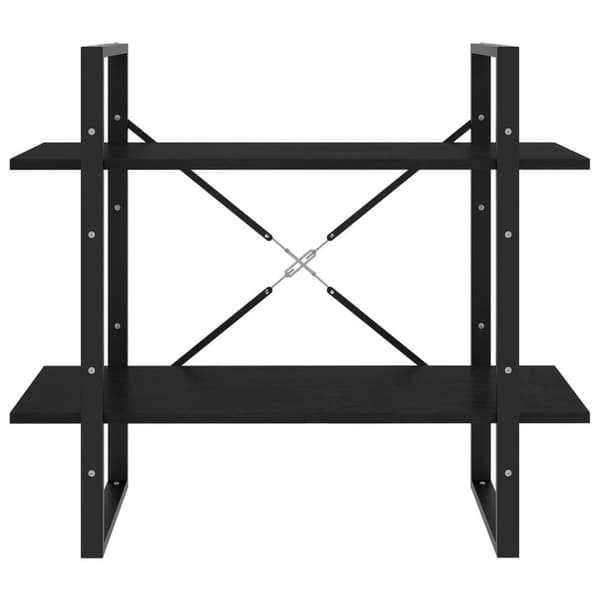 vidaXL bogreol med 2 hylder 80x30x70 cm massivt fyrretræ sort