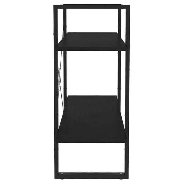 vidaXL bogreol med 2 hylder 80x30x70 cm massivt fyrretræ sort