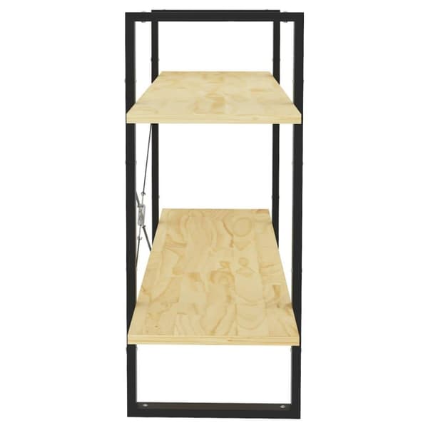vidaXL Bokhylle 2 nivåer 100x30x70 cm heltre furu