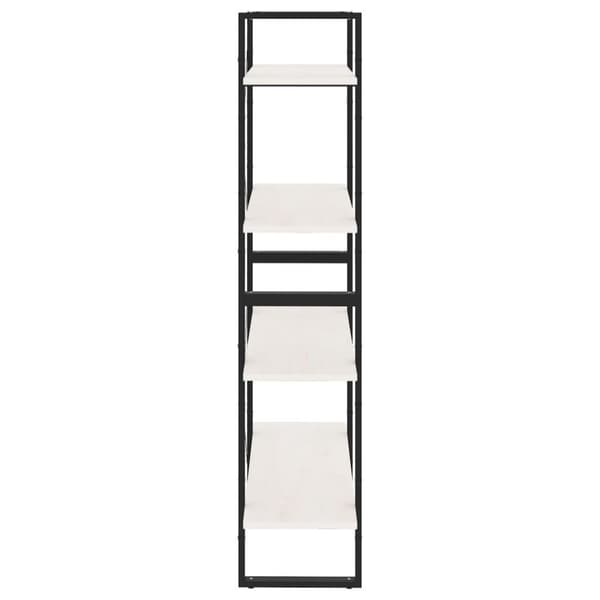 vidaXL Bokhylla 4 hyllplan vit 80x30x140 cm massiv furu