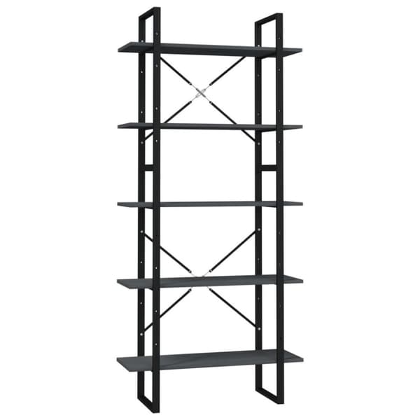 vidaXL bogreol med 5 hylder 80x30x175 cm fyrretræ grå