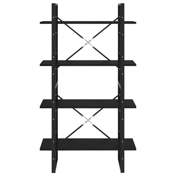 vidaXL bogreol med 4 hylder 80x30x140 cm massivt fyrretræ sort