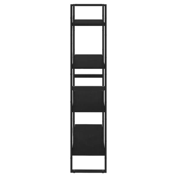 vidaXL bogreol med 4 hylder 80x30x140 cm massivt fyrretræ sort