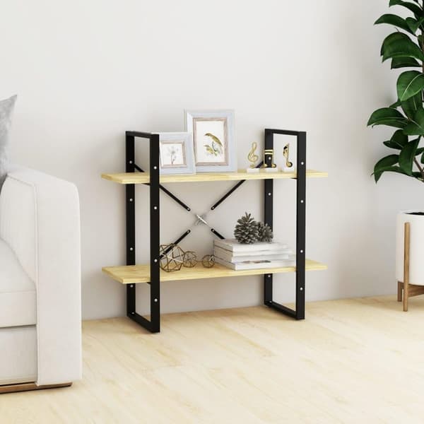 vidaXL bogreol med 2 hylder 80x30x70 cm massivt fyrretræ