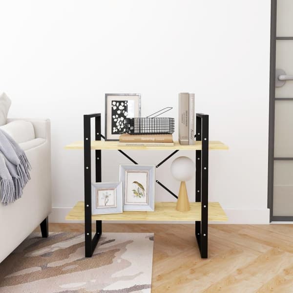 vidaXL bogreol med 2 hylder 80x30x70 cm massivt fyrretræ