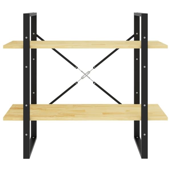 vidaXL bogreol med 2 hylder 80x30x70 cm massivt fyrretræ