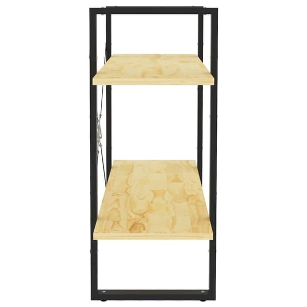 vidaXL bogreol med 2 hylder 80x30x70 cm massivt fyrretræ