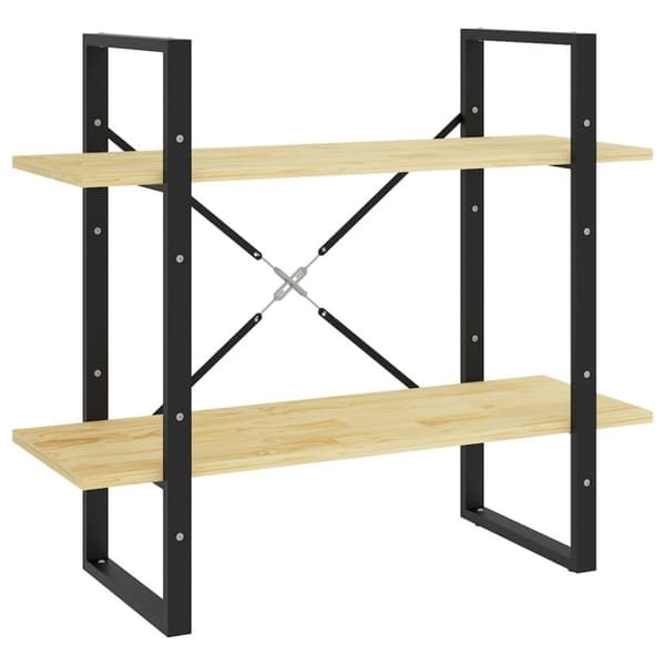 vidaXL bogreol med 2 hylder 80x30x70 cm massivt fyrretræ