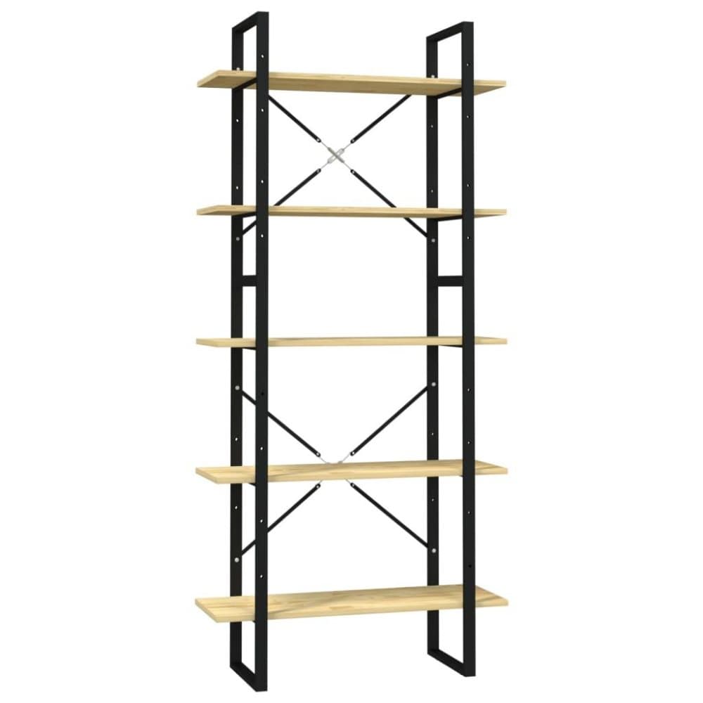 vidaXL Bokhylla 5 hyllor 80x30x175 cm furu