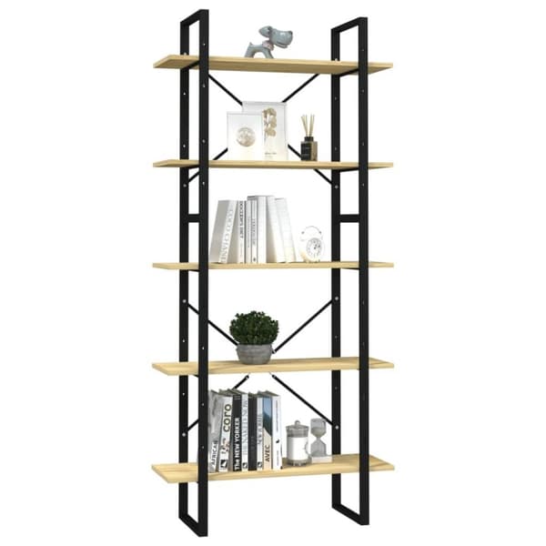 vidaXL bogreol med 5 hylder 80x30x175 cm fyrretræ