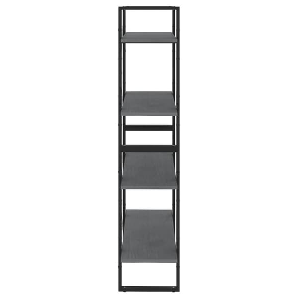 vidaXL bogreol med 4 hylder 80x30x140 cm massivt fyrretræ grå