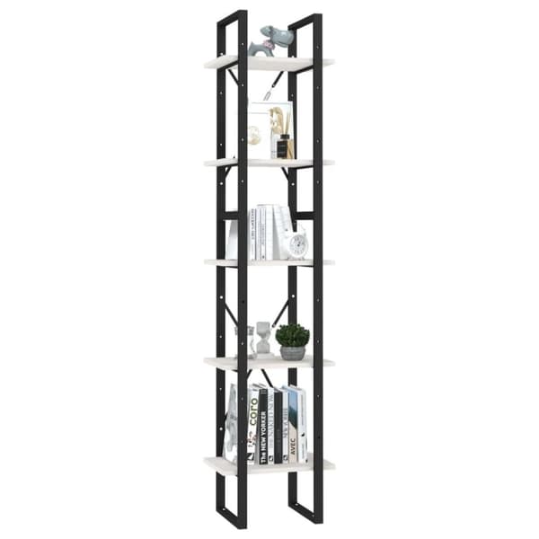 vidaXL bogreol med 5 hylder 40x30x175 cm fyrretræ hvid