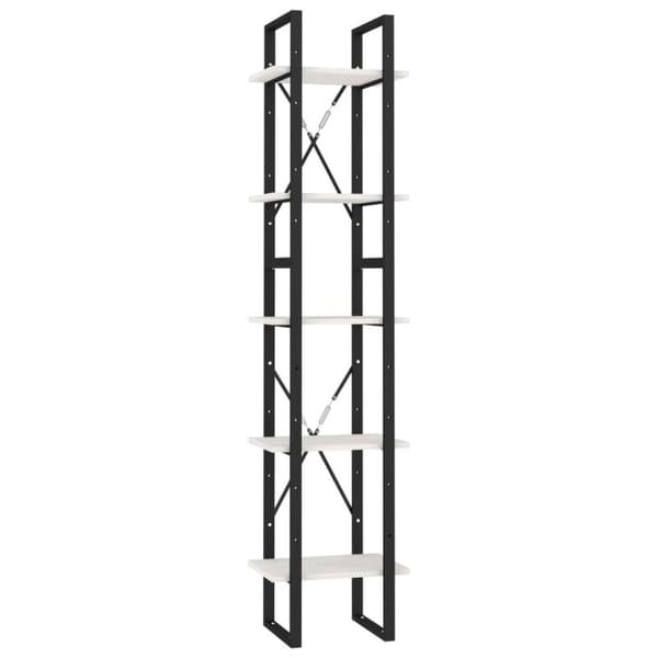 vidaXL bogreol med 5 hylder 40x30x175 cm fyrretræ hvid