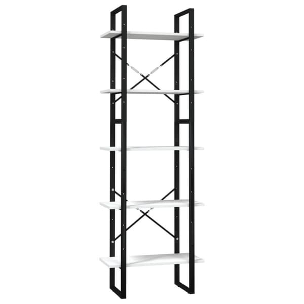 vidaXL bogreol med 5 hylder 60x30x175 cm fyrretræ hvid