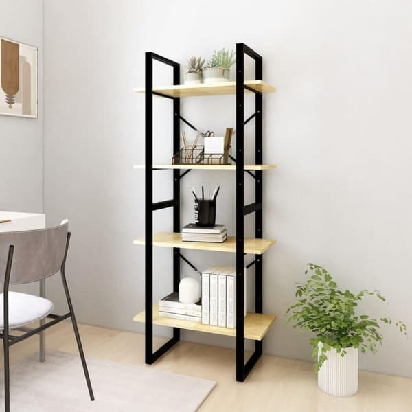 vidaXL bogreol 60x30x140 cm 4 hylder massivt fyrretræ
