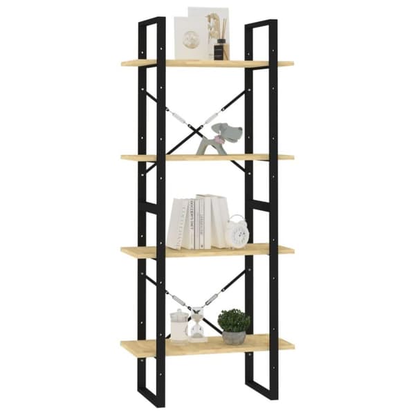 vidaXL bogreol 60x30x140 cm 4 hylder massivt fyrretræ
