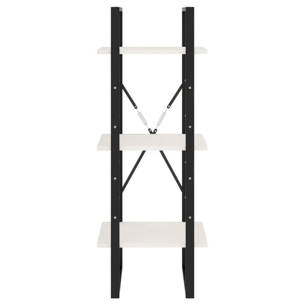 vidaXL Bokhylle 3 nivåer hvit 40x30x105 cm heltre furu