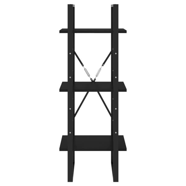 vidaXL bogreol med 3 hylder 40x30x105 cm massivt fyrretræ sort