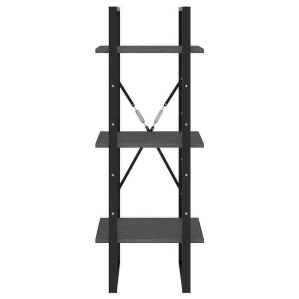 vidaXL bogreol med 3 hylder 40x30x105 cm massivt fyrretræ grå