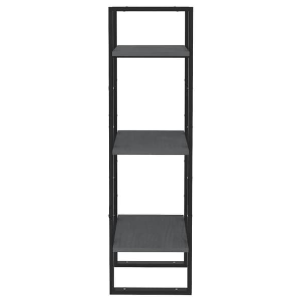 vidaXL bogreol med 3 hylder 40x30x105 cm massivt fyrretræ grå