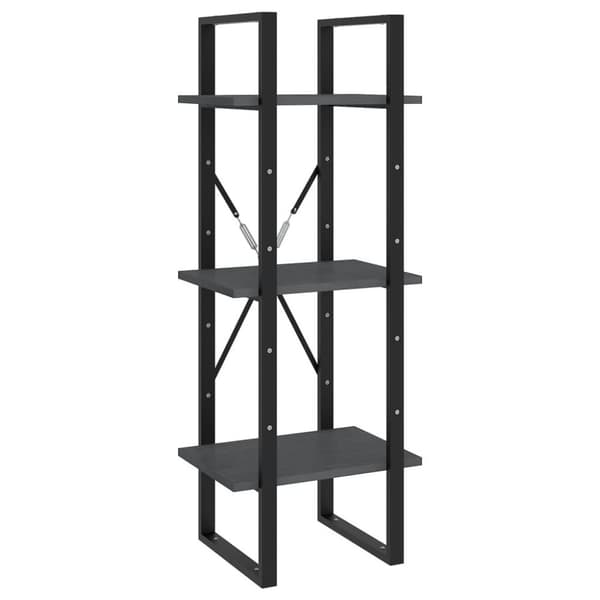 vidaXL bogreol med 3 hylder 40x30x105 cm massivt fyrretræ grå