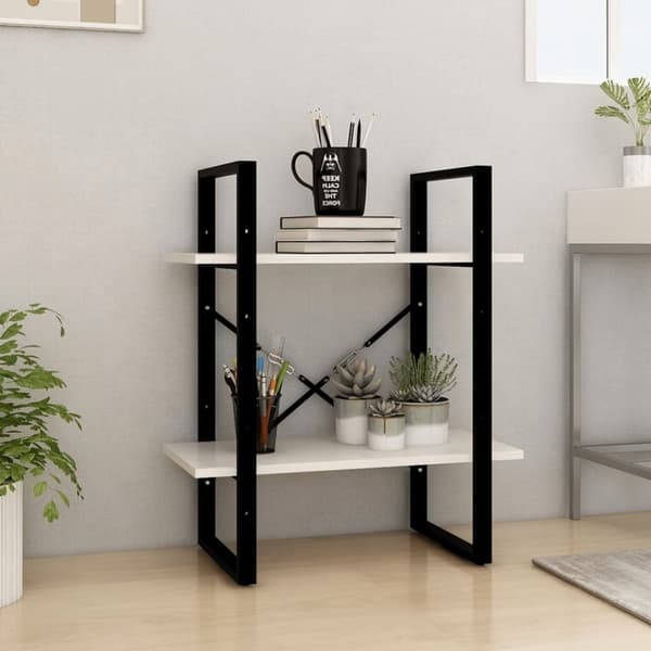 vidaXL bogreol med 2 hylder 60x30x70 cm massivt fyrretræ hvid