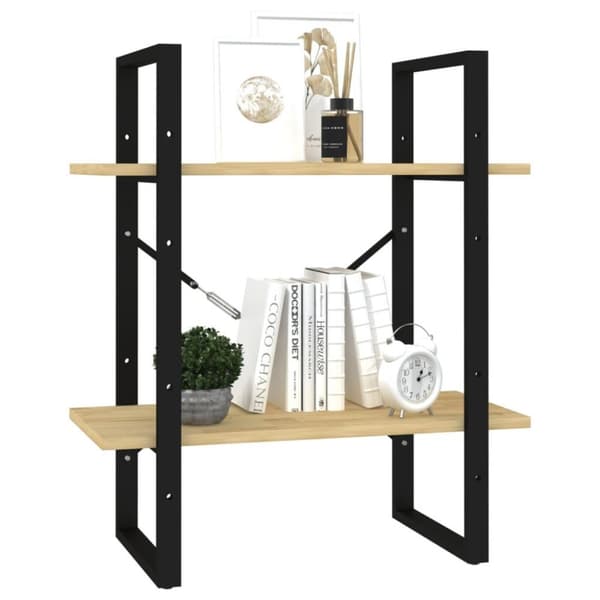 vidaXL bogreol 60x30x70 cm 2 hylder massivt fyrretræ