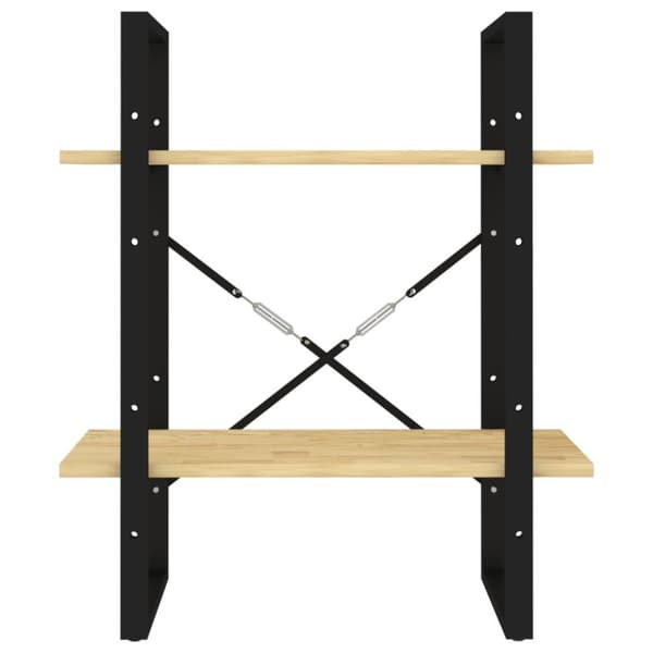 vidaXL bogreol 60x30x70 cm 2 hylder massivt fyrretræ