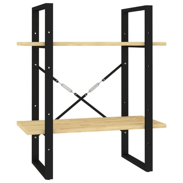 vidaXL bogreol 60x30x70 cm 2 hylder massivt fyrretræ