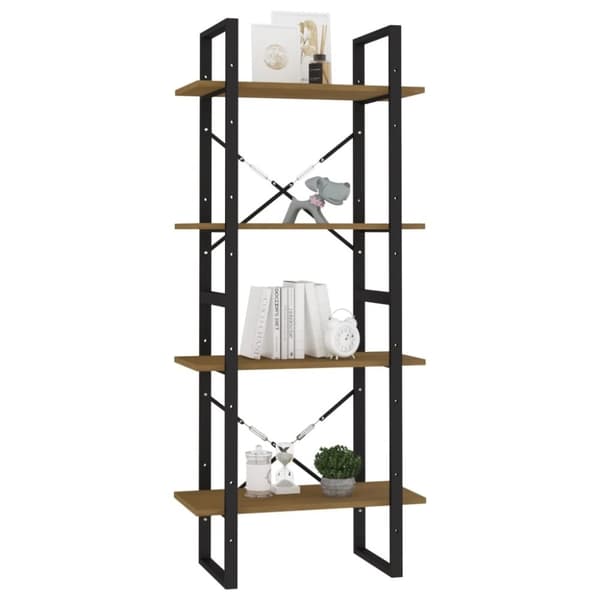 vidaXL Bokhylle 4 nivåer 60x30x140 cm heltre furu
