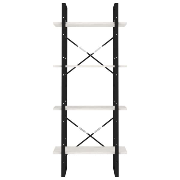 vidaXL Bokhylle 4 nivåer hvit 60x30x140 cm heltre furu