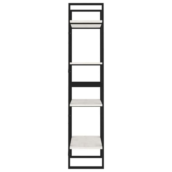 vidaXL Bokhylle 4 nivåer hvit 60x30x140 cm heltre furu