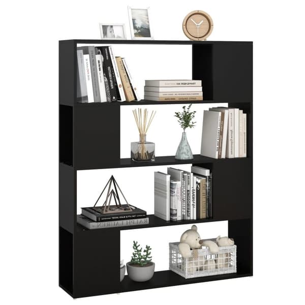 vidaXL Bokhylla Rumsavdelare svart 100x24x124 cm