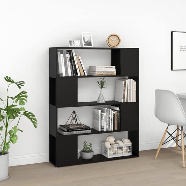 vidaXL Bokhylla Rumsavdelare svart 100x24x124 cm
